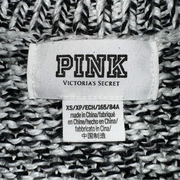 ♥️ Victoria’s Secret Pink V-Neck Knit Sweater Jumper Heather Grey XS - Picture 7 of 9
